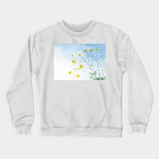 Simple Flowers Watercolor Painting. Watercolor Spring Flowers Painting Crewneck Sweatshirt